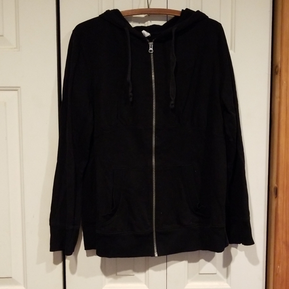 Old Navy black zip up maternity sweatshirt - Picture 1 of 2